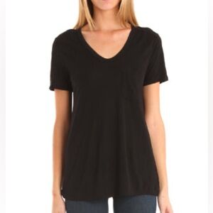 T by Alexander Wang Classic Black V-Neck Women's Top
with Pocket size Small
